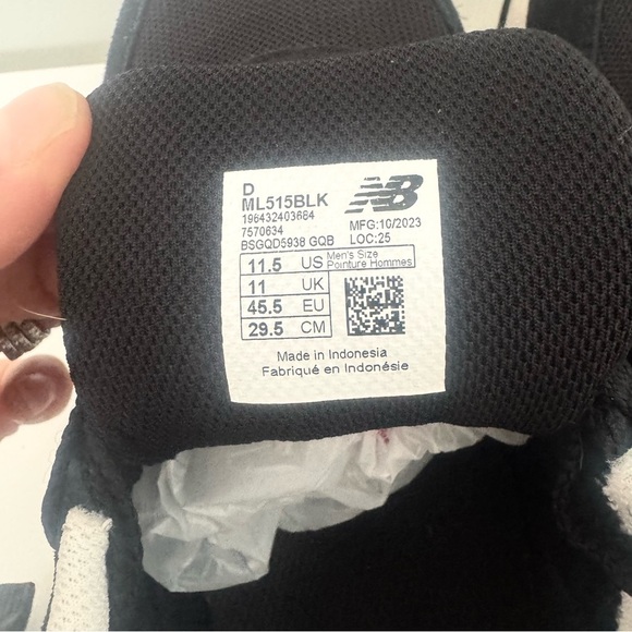 New Balance 515 v3 Mens Sneaker Black and White Size 11.5 - Picture 8 of 9